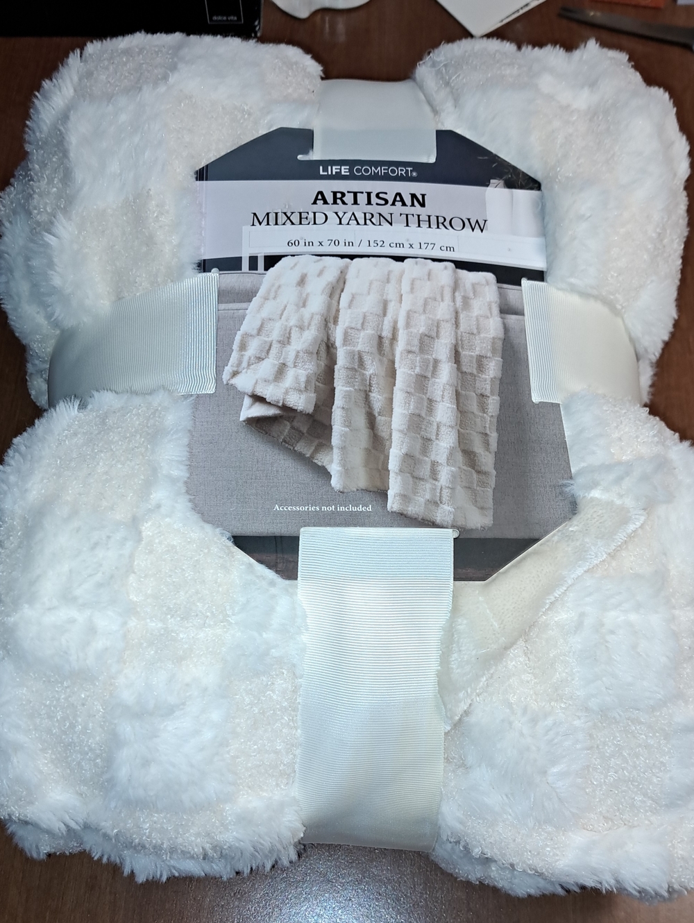 Artisan Mixed Yarn Throw - White Duper Soft 60 X 70